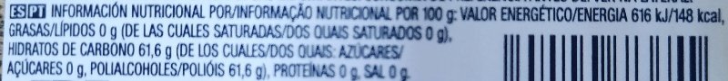 Foto da tabela nutricional