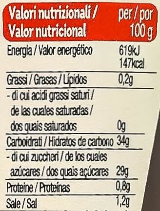 Foto da tabela nutricional