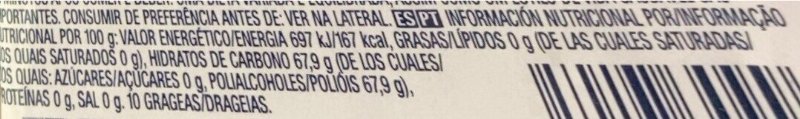 Foto da tabela nutricional