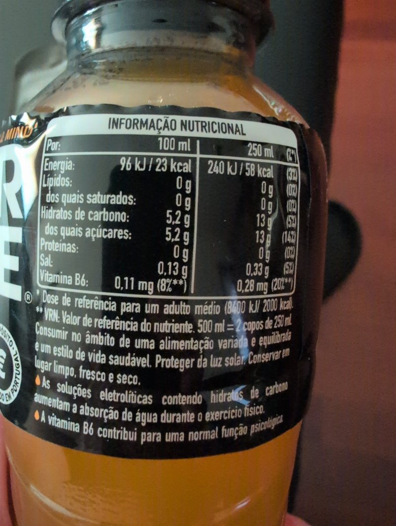 Foto da tabela nutricional