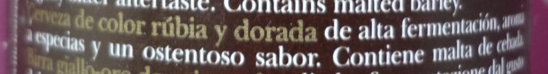Foto da lista de ingredientes