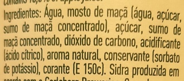 Foto da lista de ingredientes