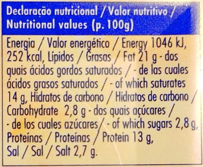 Foto da tabela nutricional
