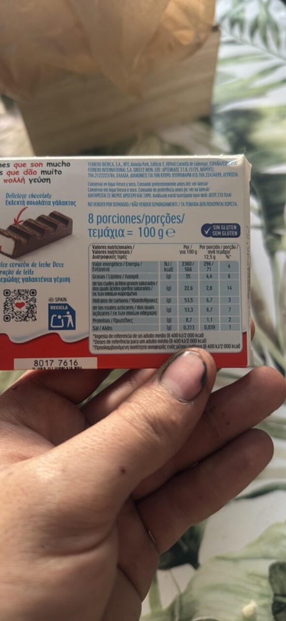 Foto da tabela nutricional