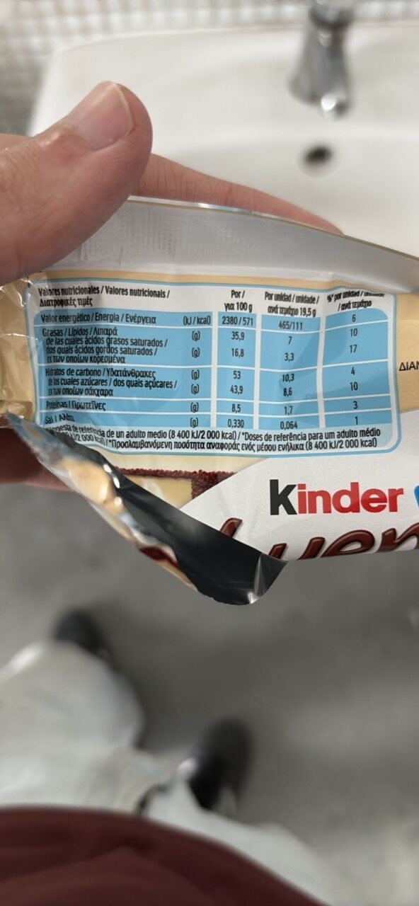 Foto da tabela nutricional