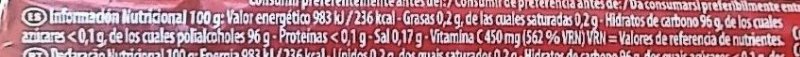 Foto da tabela nutricional