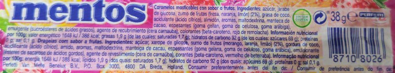 Foto da lista de ingredientes