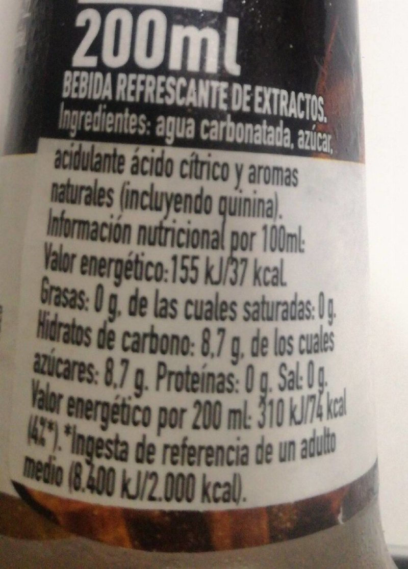 Foto da tabela nutricional