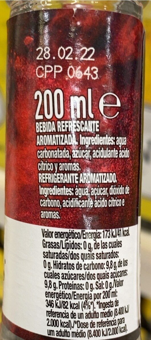 Foto da tabela nutricional