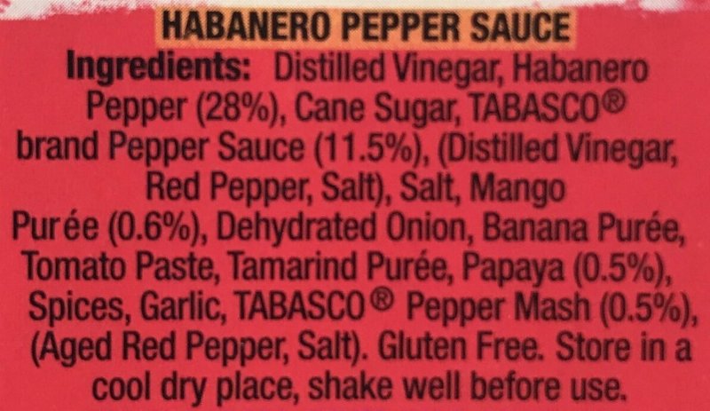 Foto da lista de ingredientes