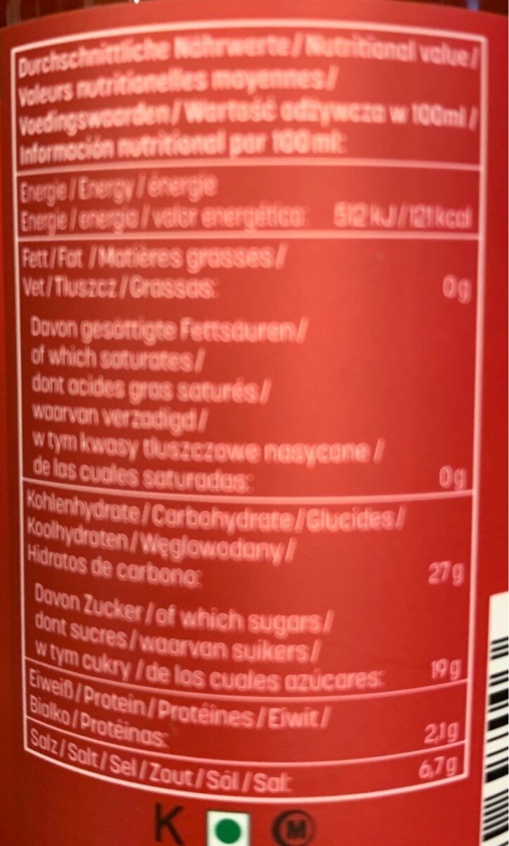 Foto da tabela nutricional