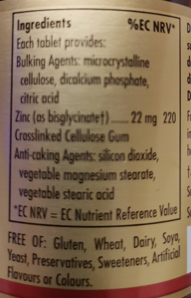 Foto da lista de ingredientes