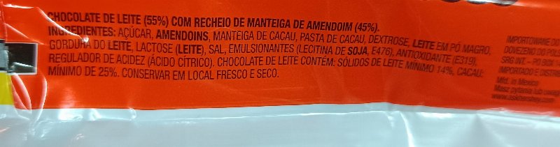 Foto da lista de ingredientes