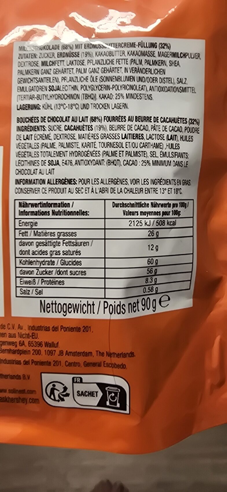 Foto da tabela nutricional