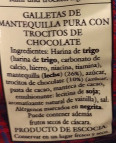 Foto da lista de ingredientes