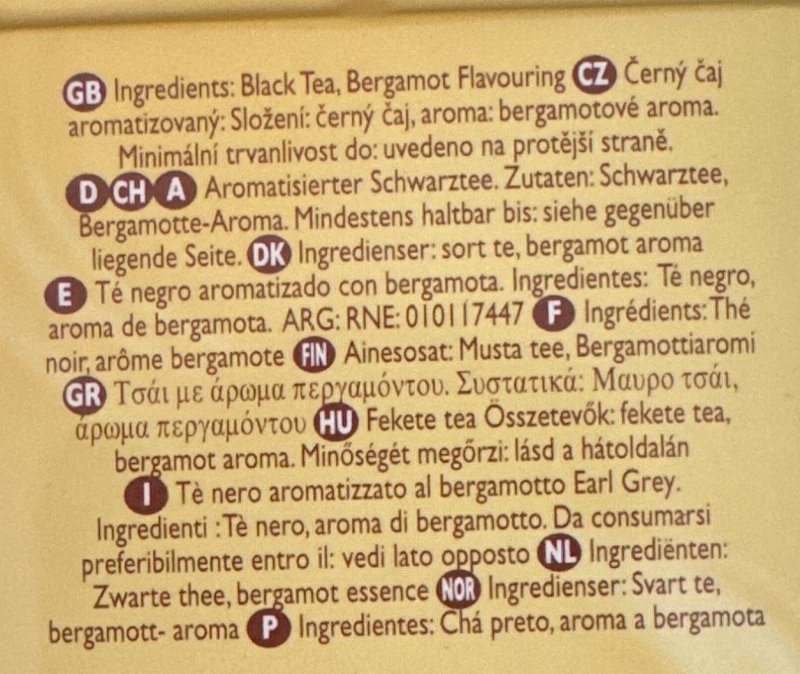 Foto da lista de ingredientes