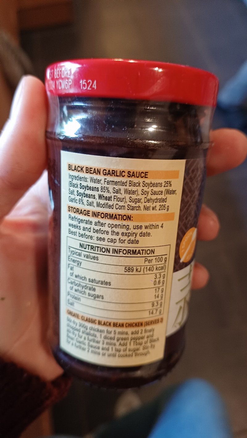 Foto da lista de ingredientes