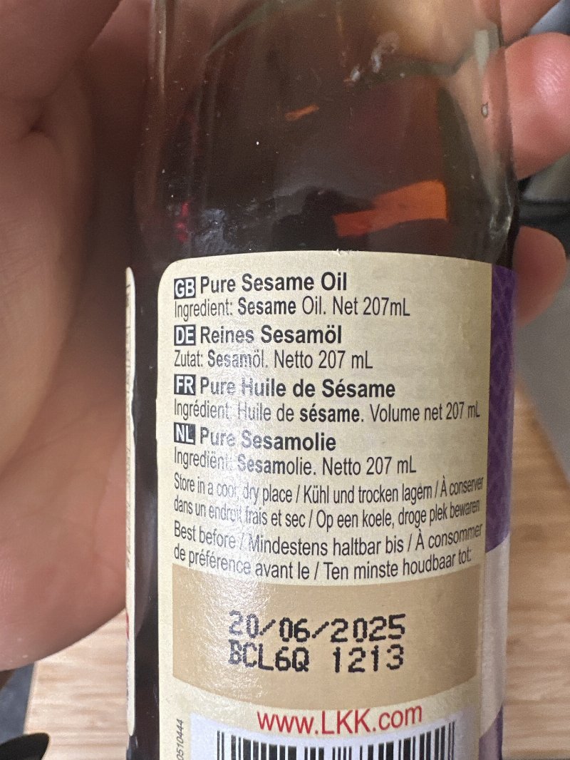 Foto da lista de ingredientes