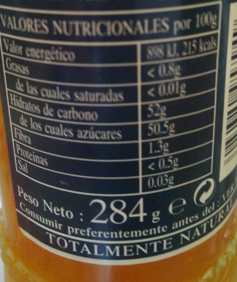 Foto da tabela nutricional
