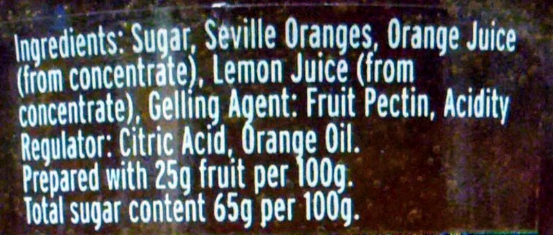 Foto da lista de ingredientes