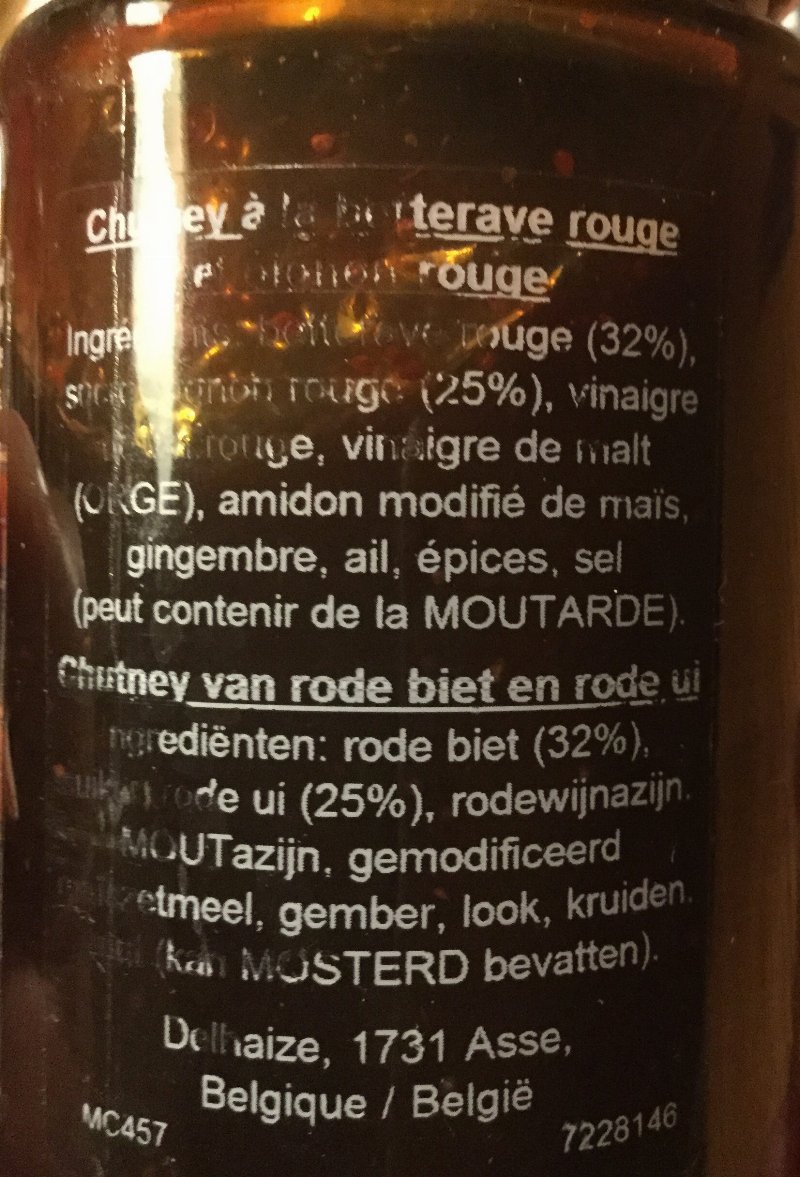 Foto da lista de ingredientes