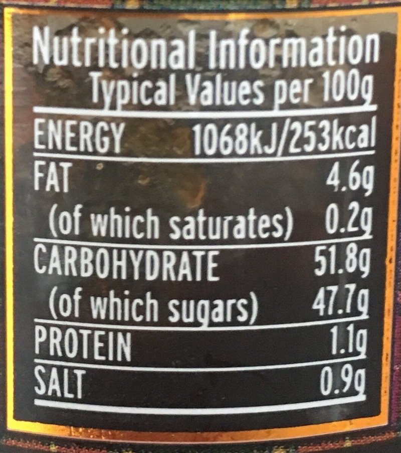 Foto da tabela nutricional