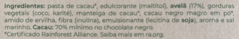 Foto da lista de ingredientes