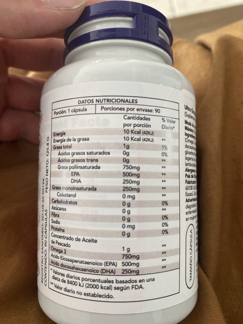 Foto da tabela nutricional