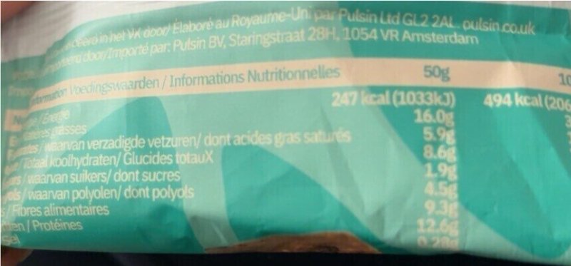 Foto da tabela nutricional