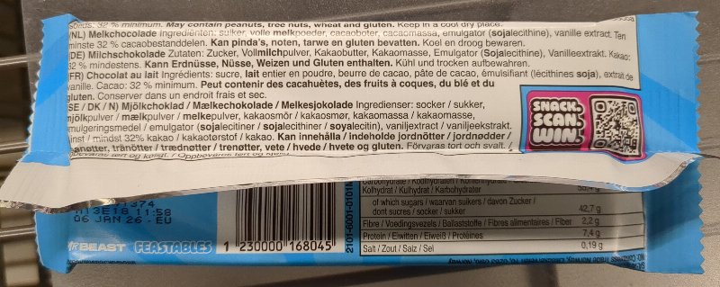 Foto da lista de ingredientes