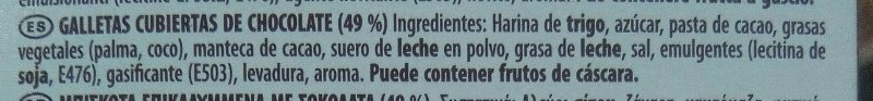 Foto da lista de ingredientes