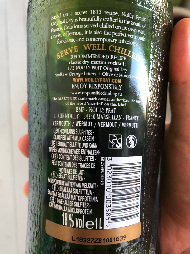Foto da lista de ingredientes