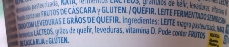 Foto da lista de ingredientes