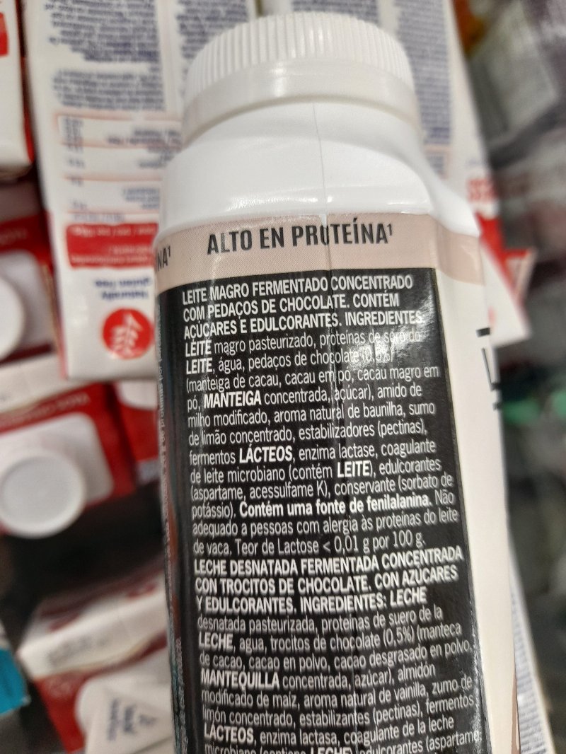Foto da lista de ingredientes