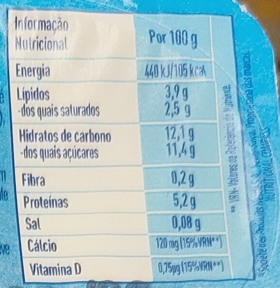 Foto da tabela nutricional