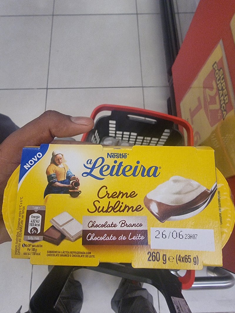 Foto da lista de ingredientes