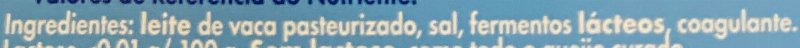 Foto da lista de ingredientes
