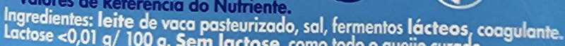 Foto da lista de ingredientes