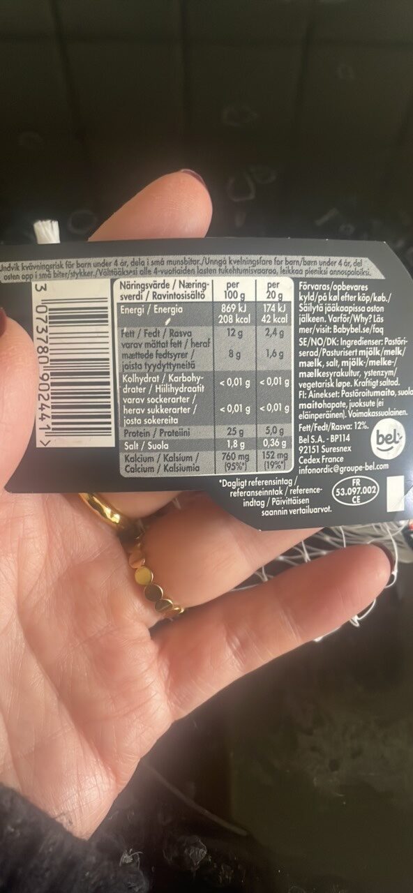 Foto da tabela nutricional