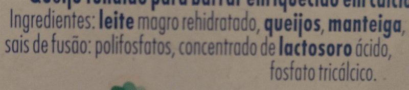 Foto da lista de ingredientes