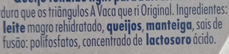 Foto da lista de ingredientes