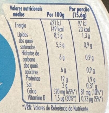 Foto da tabela nutricional