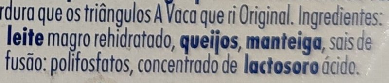 Foto da lista de ingredientes