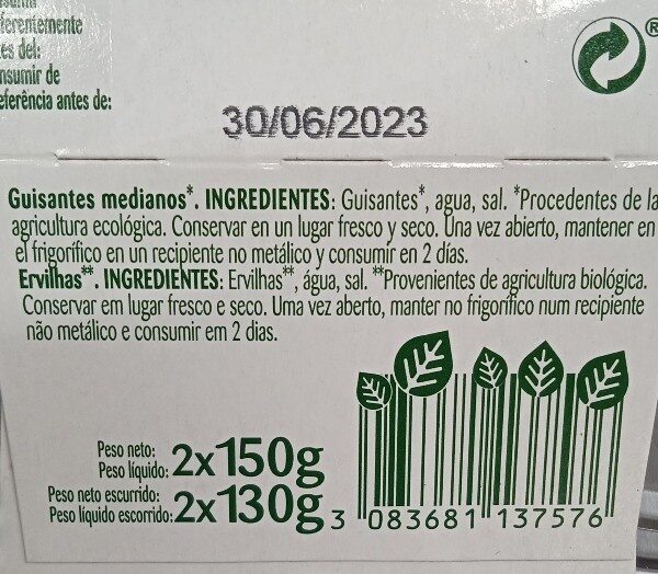 Foto da lista de ingredientes
