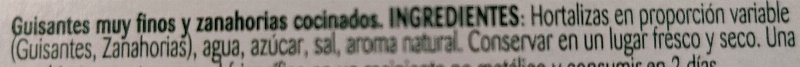 Foto da lista de ingredientes