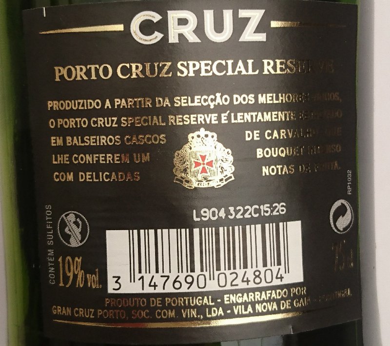 Foto da lista de ingredientes