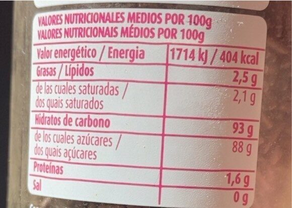 Foto da tabela nutricional