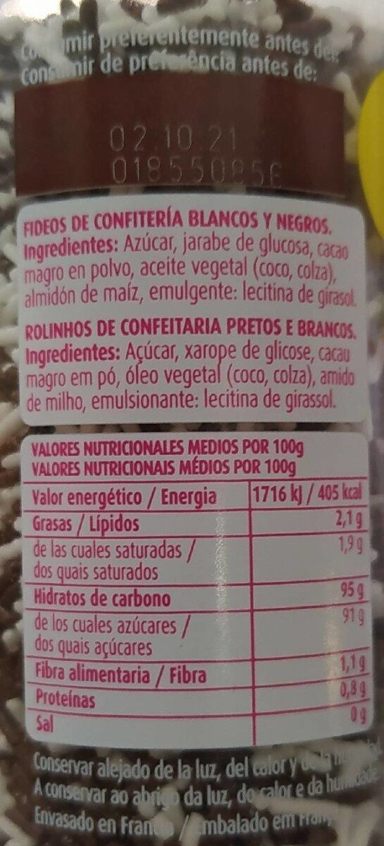 Foto da tabela nutricional