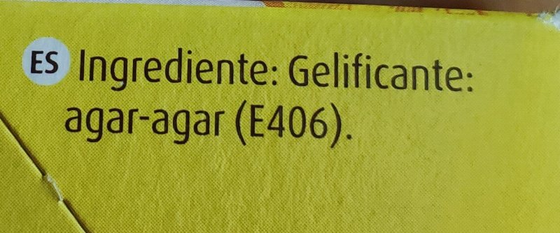 Foto da lista de ingredientes
