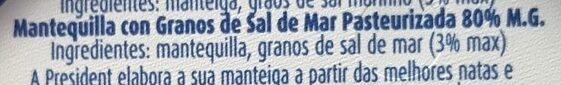 Foto da lista de ingredientes